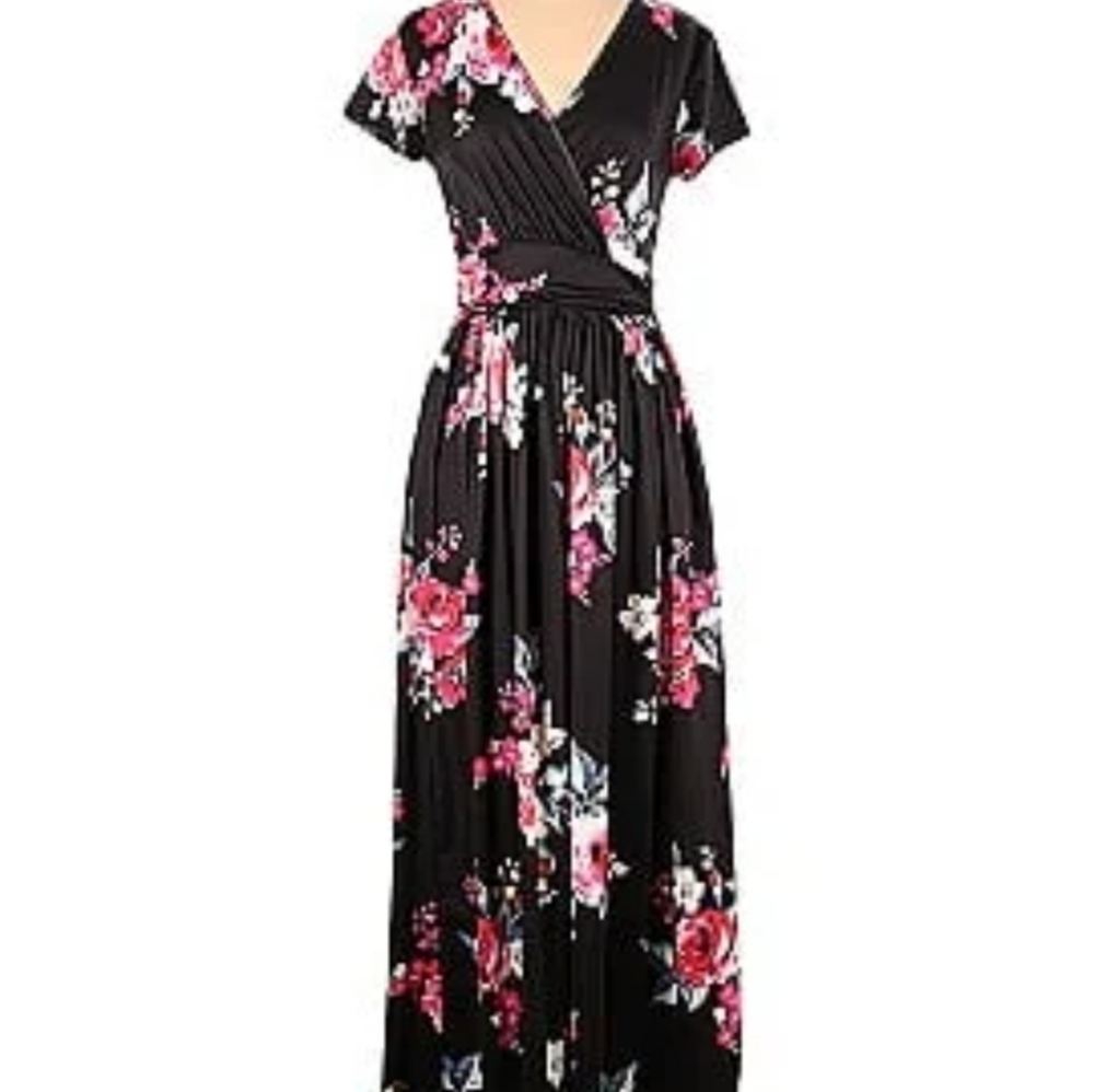 Ouges Women's Floral Dress, Full Length With Side… - image 2
